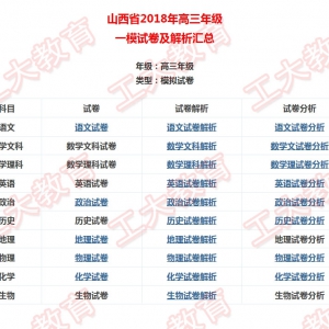 【高三一模】2018年山西高考一模試題及答案